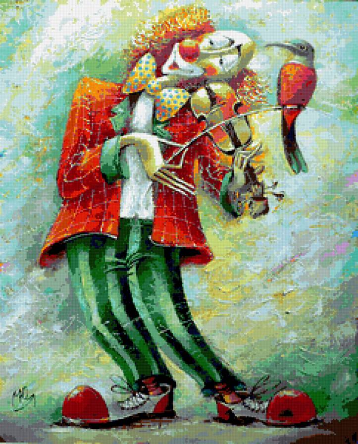 Юрий Мацик. Мелодия - живопись.люди.клоун.музыка.детское - предпросмотр