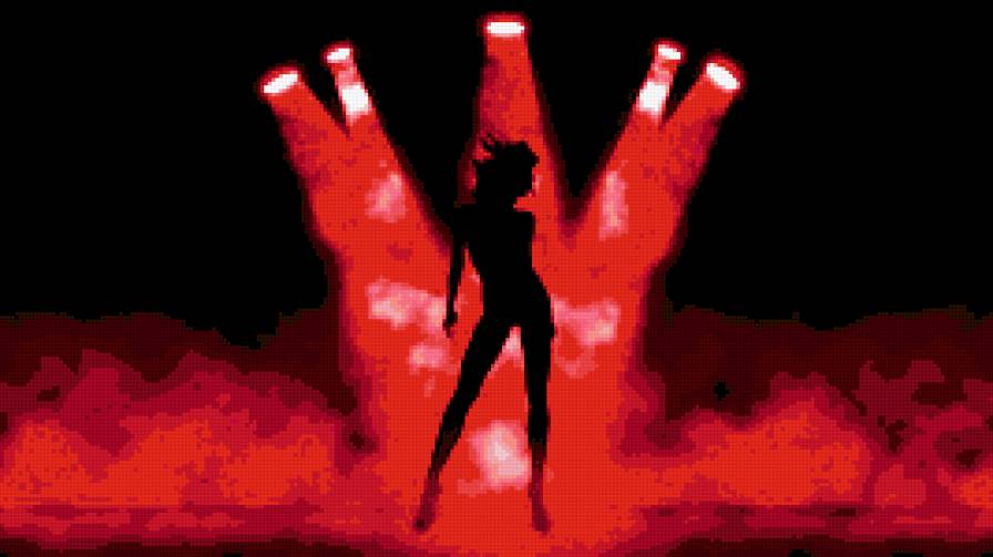 Show girls - силуэт, девушка, два цвета - предпросмотр