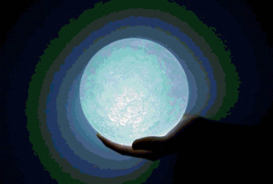 Луна в руке - луна - предпросмотр