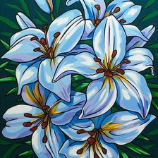 Схема вышивки «Белые лилии»