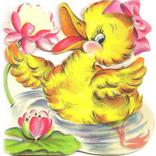 Схема вышивки «Утёнок с цветами»