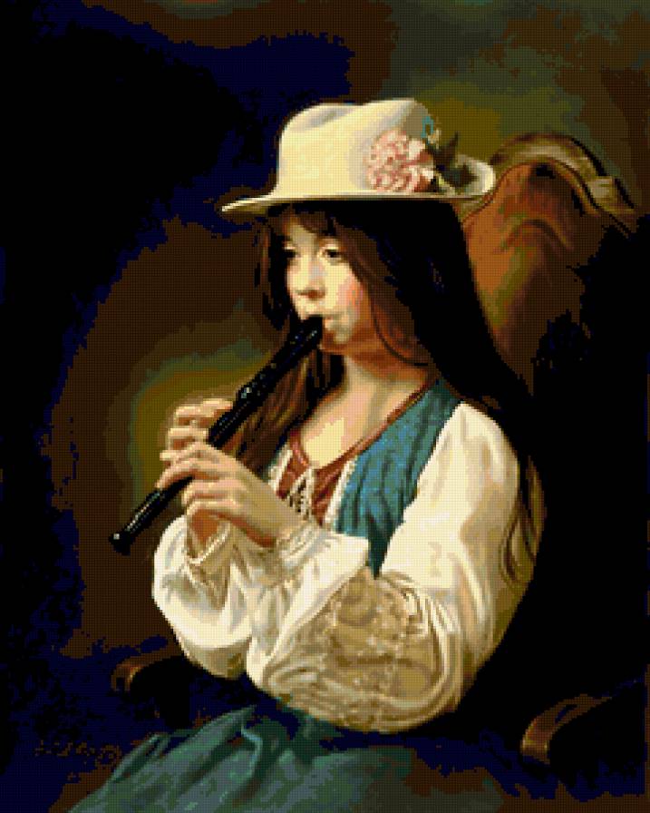 девушка - живопись, картина, девушка - предпросмотр