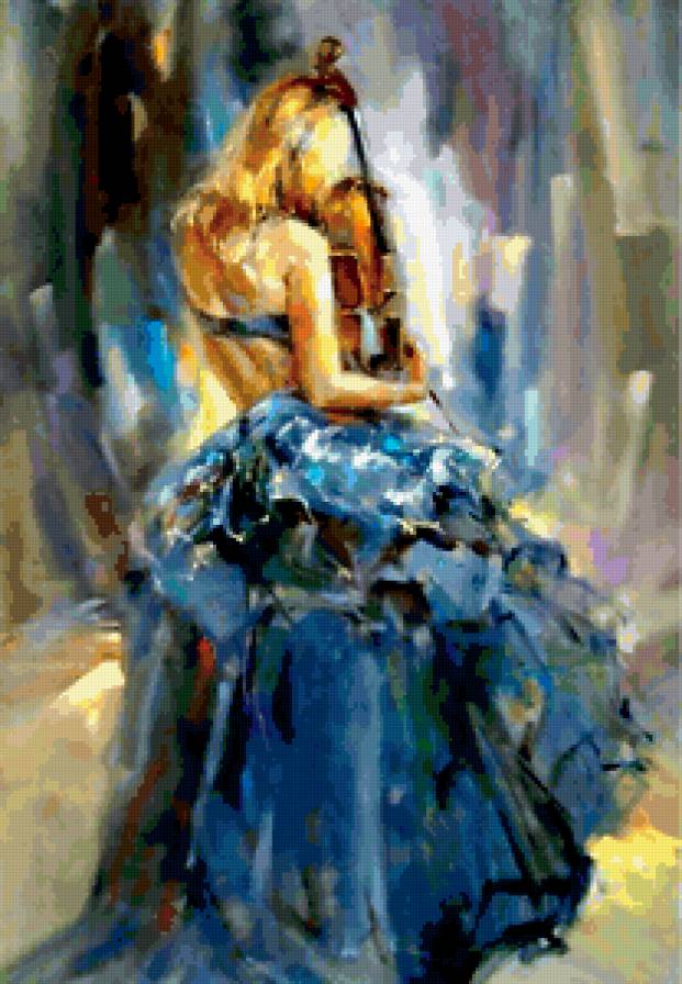 Скрипачка - скрипка, девушка - предпросмотр