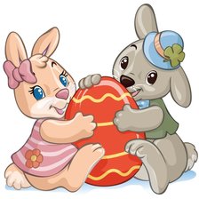 Схема вышивки «пасхальные кролики»