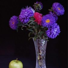 Схема вышивки «Астры с яблоком»