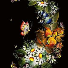 Схема вышивки «цветы на черном»