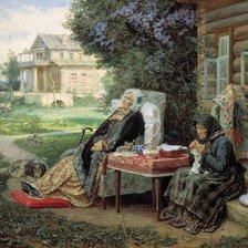 Схема вышивки «деревенский пейзаж»