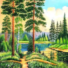 Схема вышивки «Летний пейзаж»