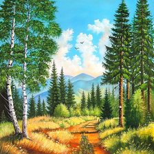 Схема вышивки «Красивый пейзаж»