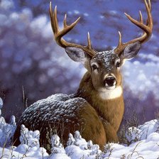 Схема вышивки «олень»