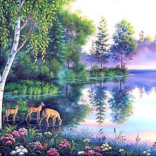 Схема вышивки «Туманным утром»