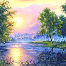 Схема вышивки «Туманное утро»