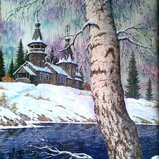 Схема вышивки «Зимний пейзаж»