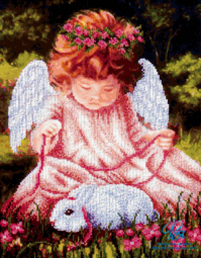 Пасхальные зайки - пасха, ангел, красота - предпросмотр