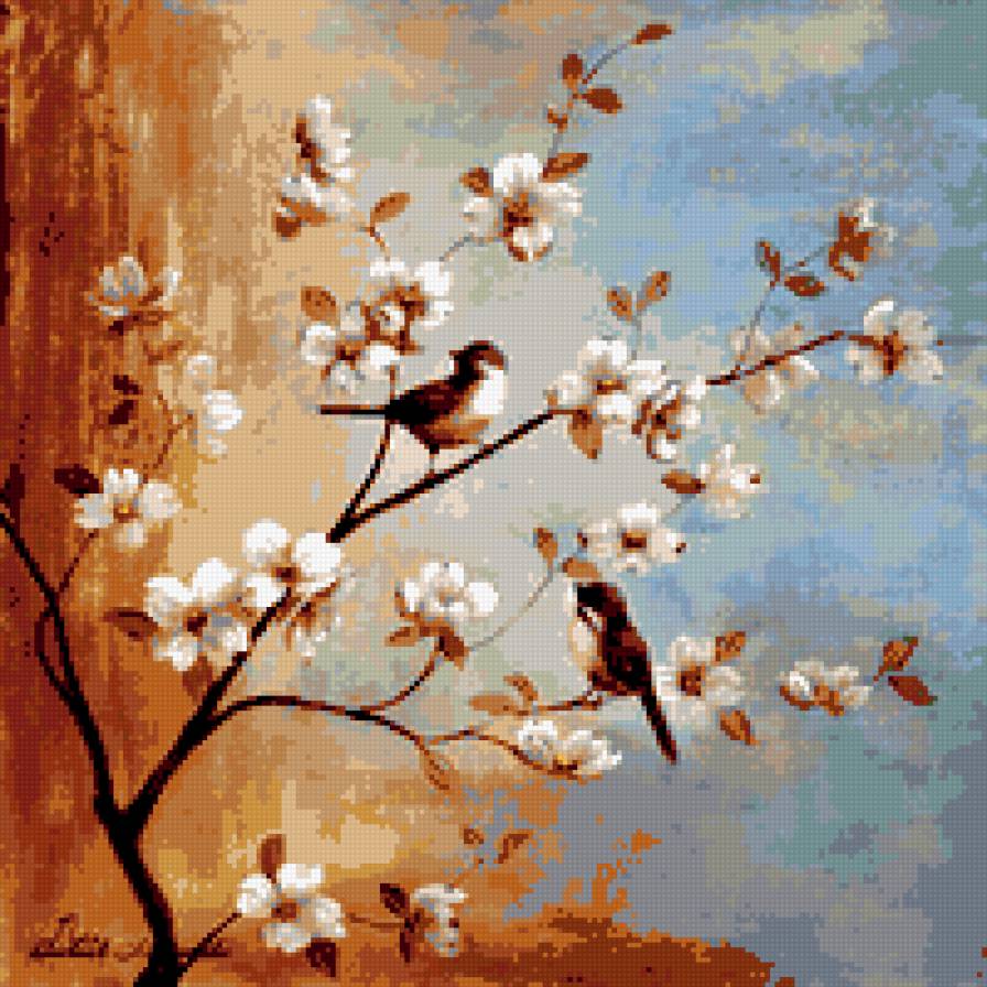 весна 1 - птицы, времена года, цветы - предпросмотр