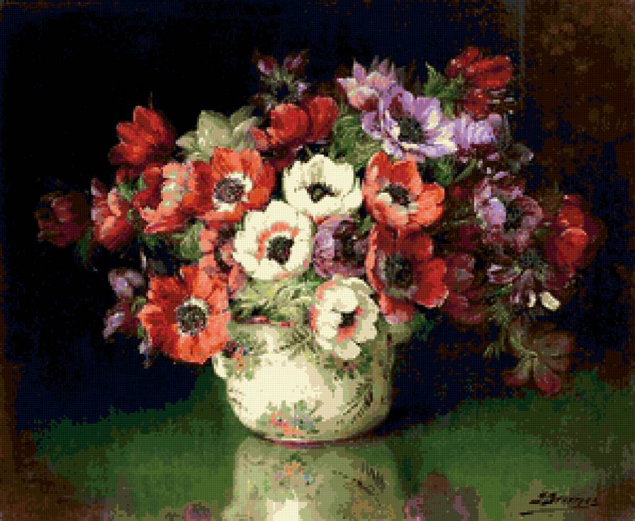 №329157 - картина, ваза, цветы, букет - предпросмотр