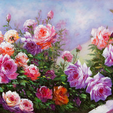 Схема вышивки «Садовые розы»