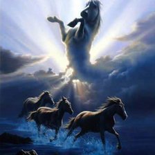 Схема вышивки «Кони»