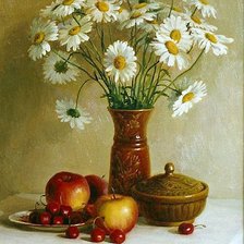 Схема вышивки «натюрморт с ромашками»