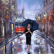 Схема вышивки «дождь в городе»