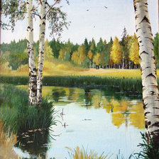 Схема вышивки «Русские берёзки»