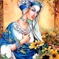 Схема вышивки «Девушка»