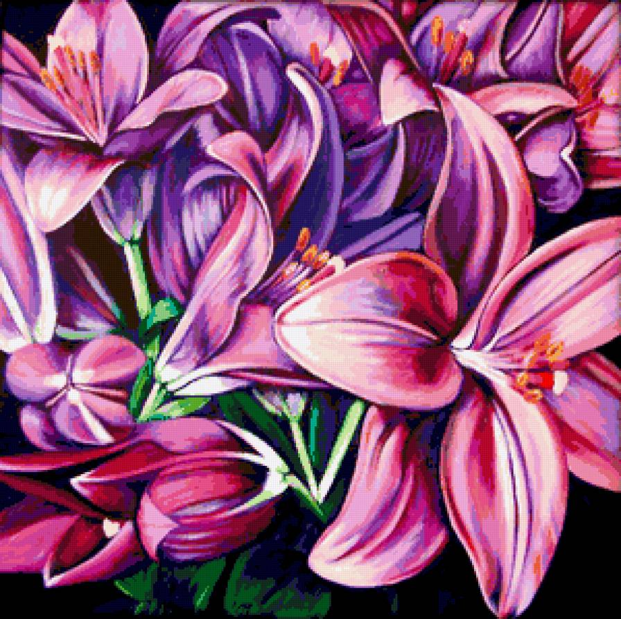 Подушка "Лилии" - подушка, лилия, лилии, подушки, цветочные подушки, цветы - предпросмотр