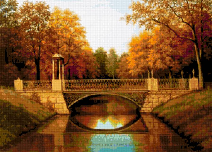 Серия "Портрет" - пейзаж, мостик, река, осень - предпросмотр