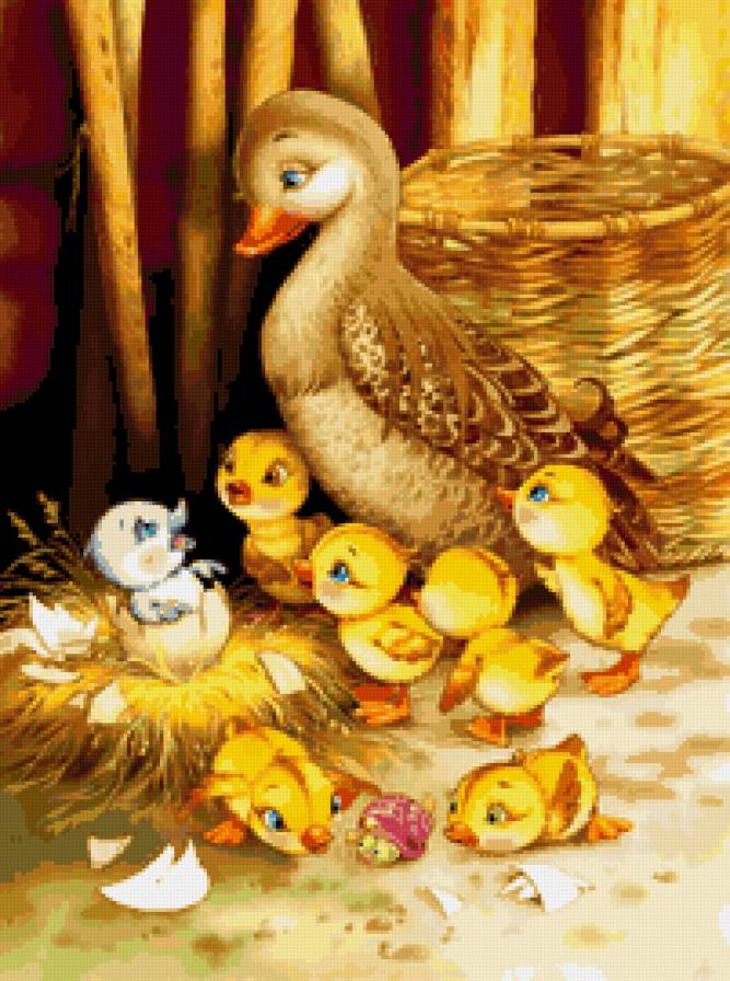 Гадкий утенок - сказка, картинка для детей, утка, птицы - предпросмотр