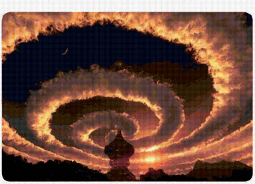 Необычные облака - церковь, облака - предпросмотр