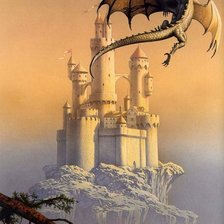 Схема вышивки «дракон и замок»