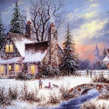 Схема вышивки «зима»