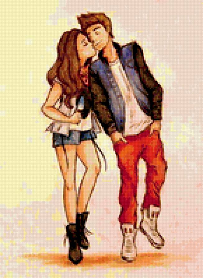 Парочка - парень, девушка - предпросмотр