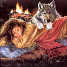 Схема вышивки «У огня»