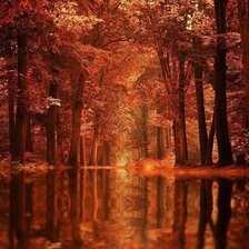 Схема вышивки «осенний лес»