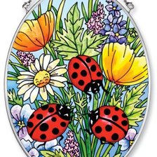 Схема вышивки «Панно с божьими коровками»