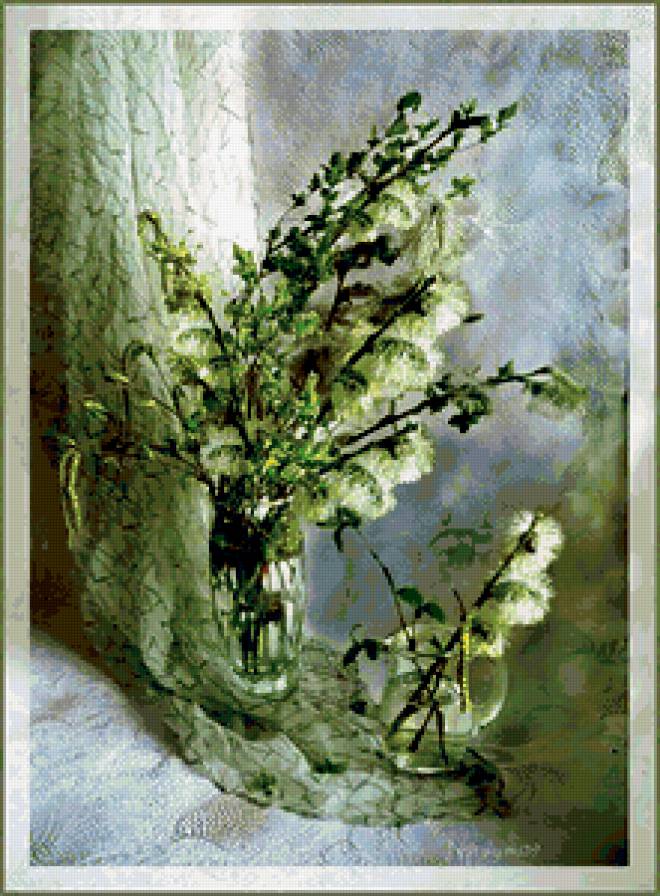 весенний букет - верба, цветы, натюрморт, букет, весна - предпросмотр