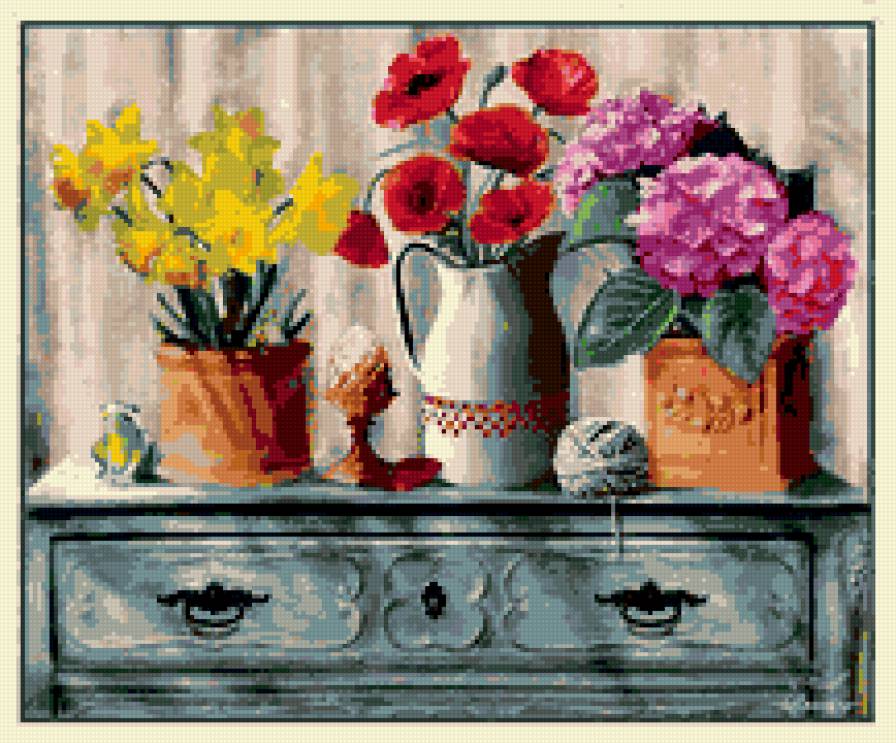 цветочный комод 2 - цветы - предпросмотр