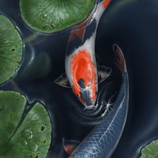 Схема вышивки «пара кои»