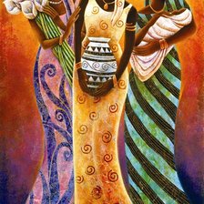 Схема вышивки «Африканские девушки»