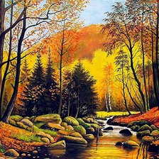 Схема вышивки «Осенний пейзаж»