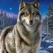 Схема вышивки «волк»