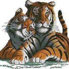 Схема вышивки «тигры»