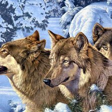 Схема вышивки «волки»