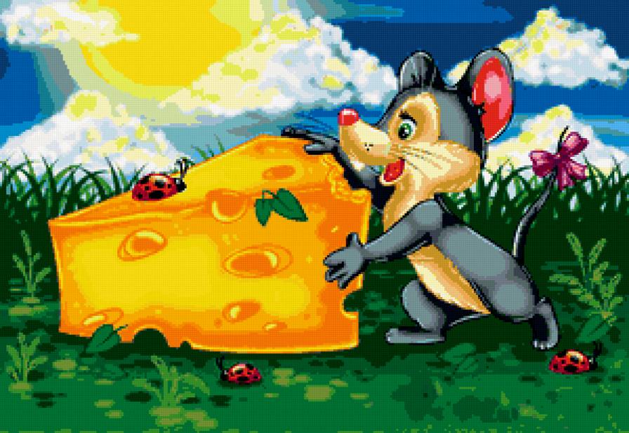 мышка - мышенок, мыши, зверята, мультяшки, детям, детская, грызуны, сыр - предпросмотр