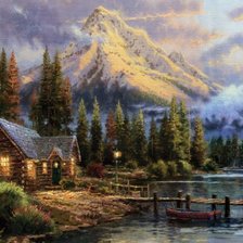 Схема вышивки «Горы»