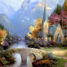 Схема вышивки «Горы»