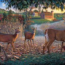 Схема вышивки «Олени»