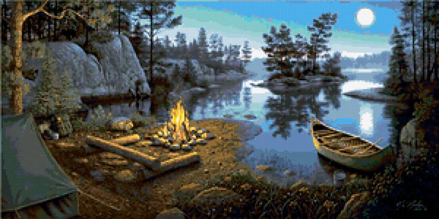 Ночной костер - предпросмотр