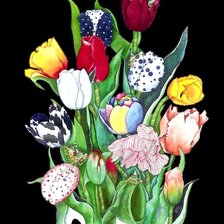 Схема вышивки «тюльпаны»